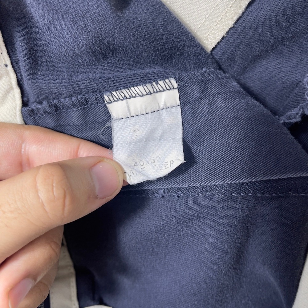 Polo Ralph Lauren Andrew Pant Mens 34 Navy Blue Pleated Chino Trousers Baggy - Picture 9 of 9